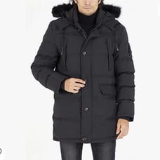Warm Winter Coat Long Parka Anorak Jackets Thicken Padded with Detachable Fur