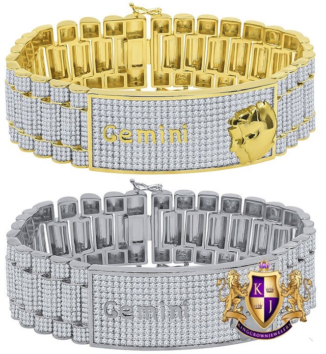 40+ Grams Big Bold Thick 22mm Zodiac Sign Gemini Twins Men's Link Bracelet 8.5''