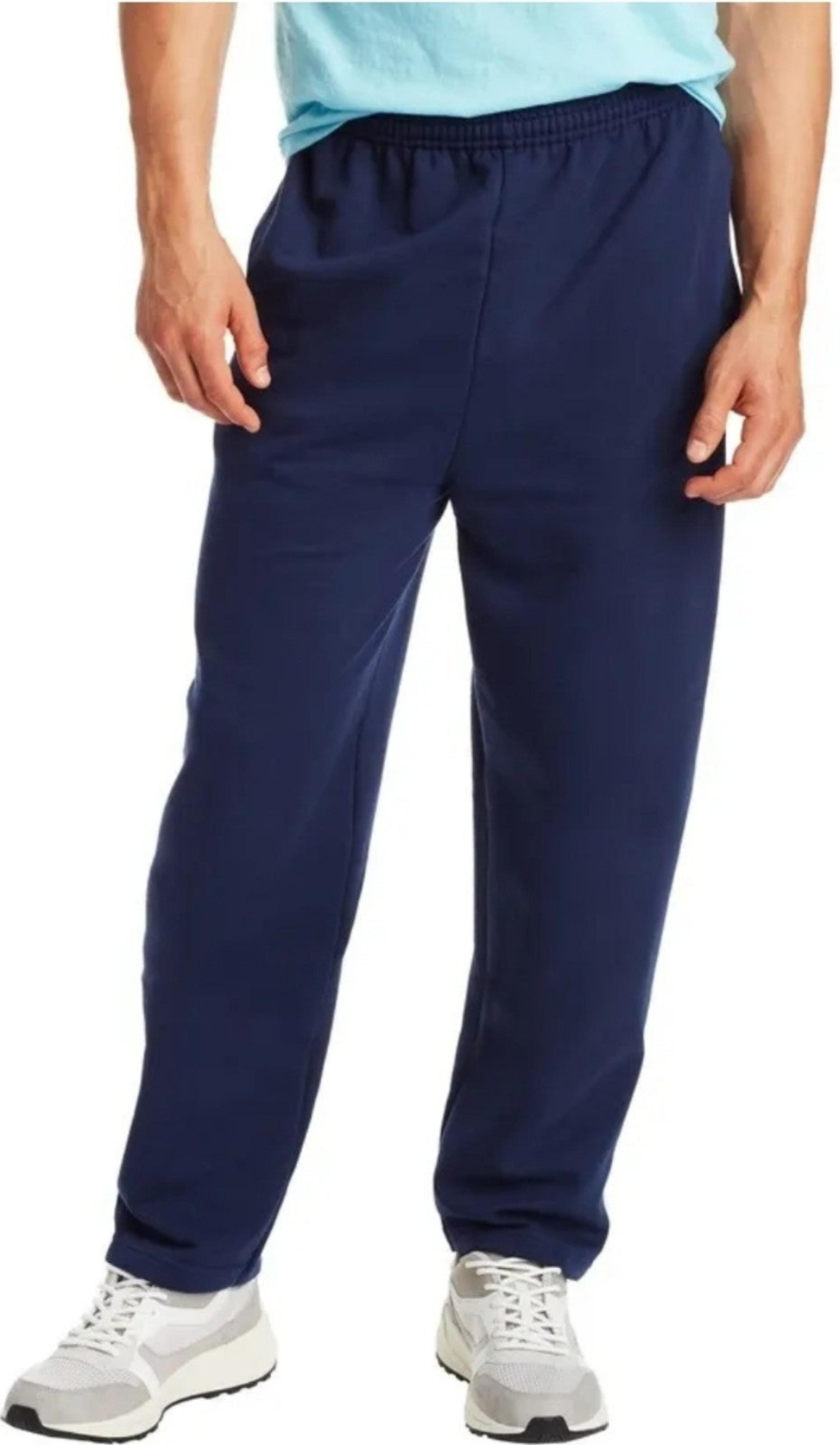 Lot of 3 Hanes Men's Fleece Sweatpants with pockets Size S Navy Blue