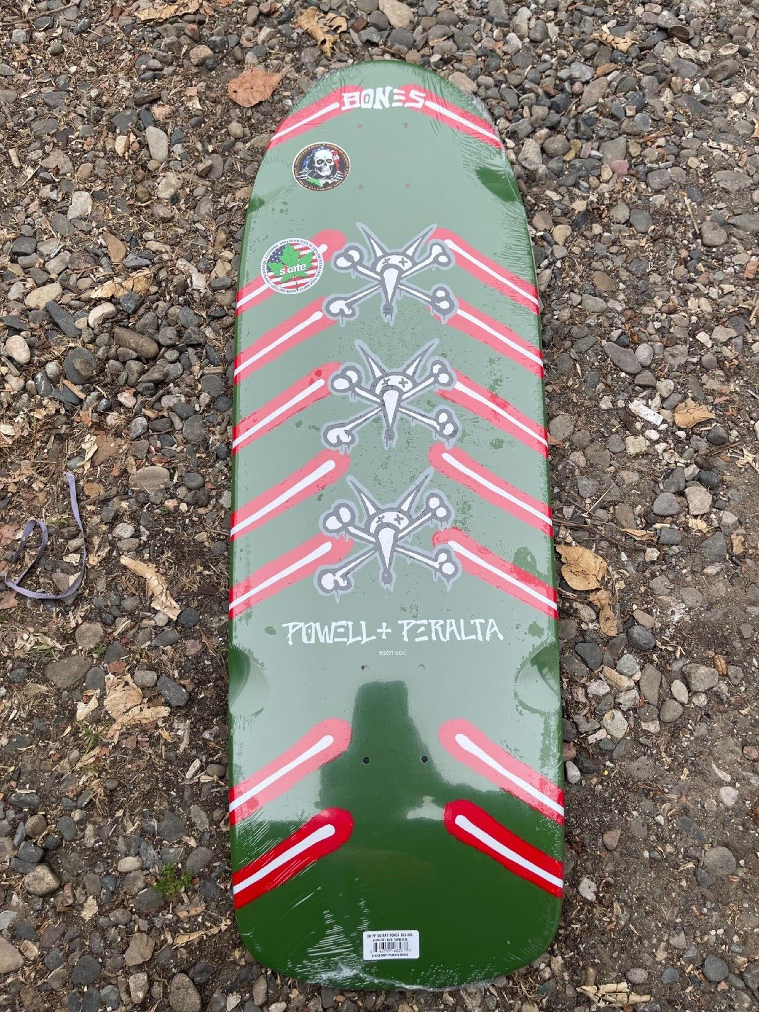 Powell Peralta Skateboard Deck OG Rat Bones Olive Old School Reissue RARE 10"