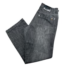 Vintage y2k Southpole faded black wide leg, baggy jeans. Men’s 34 x 32.