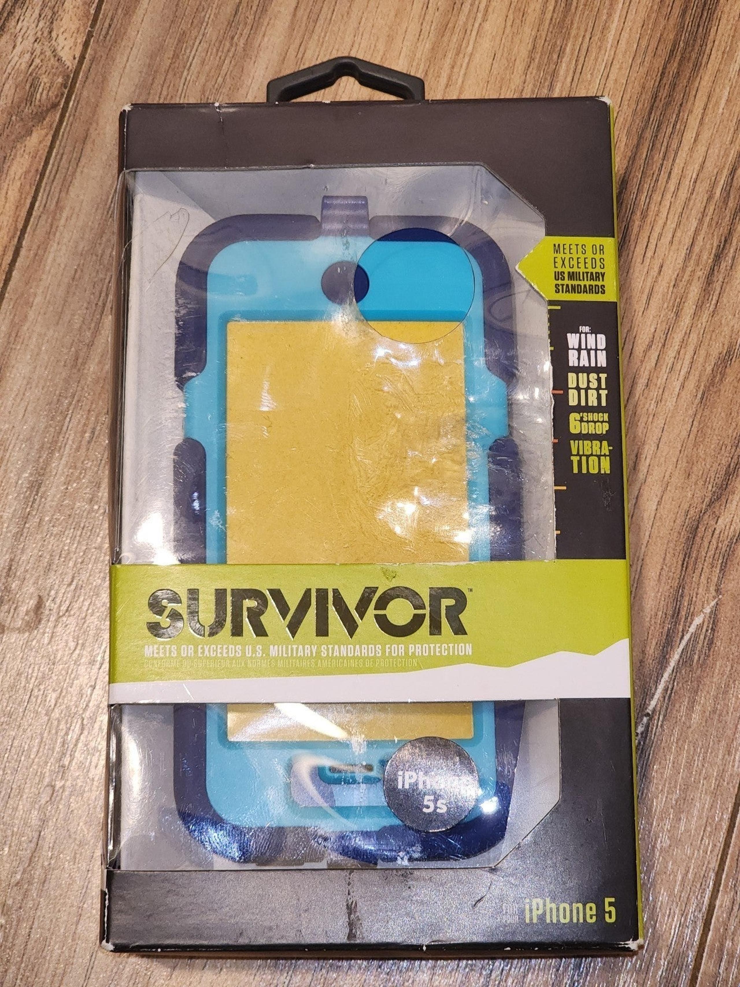 Griffin Survivor iPhone 5 iPhone 5s iPhone SE Case w/Belt Clip - Color Blue