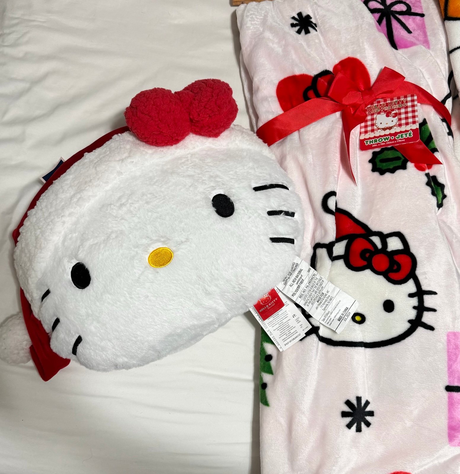 Hello Kitty Christmas Blanket and Pillow Bundle