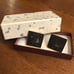 Vintage Damascene Amita Japan Goldtone & Black Cuff Links in original box