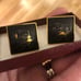 Vintage Damascene Amita Japan Goldtone & Black Cuff Links in original box