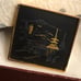 Vintage Damascene Amita Japan Goldtone & Black Cuff Links in original box