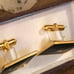 Vintage Damascene Amita Japan Goldtone & Black Cuff Links in original box