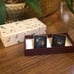Vintage Damascene Amita Japan Goldtone & Black Cuff Links in original box
