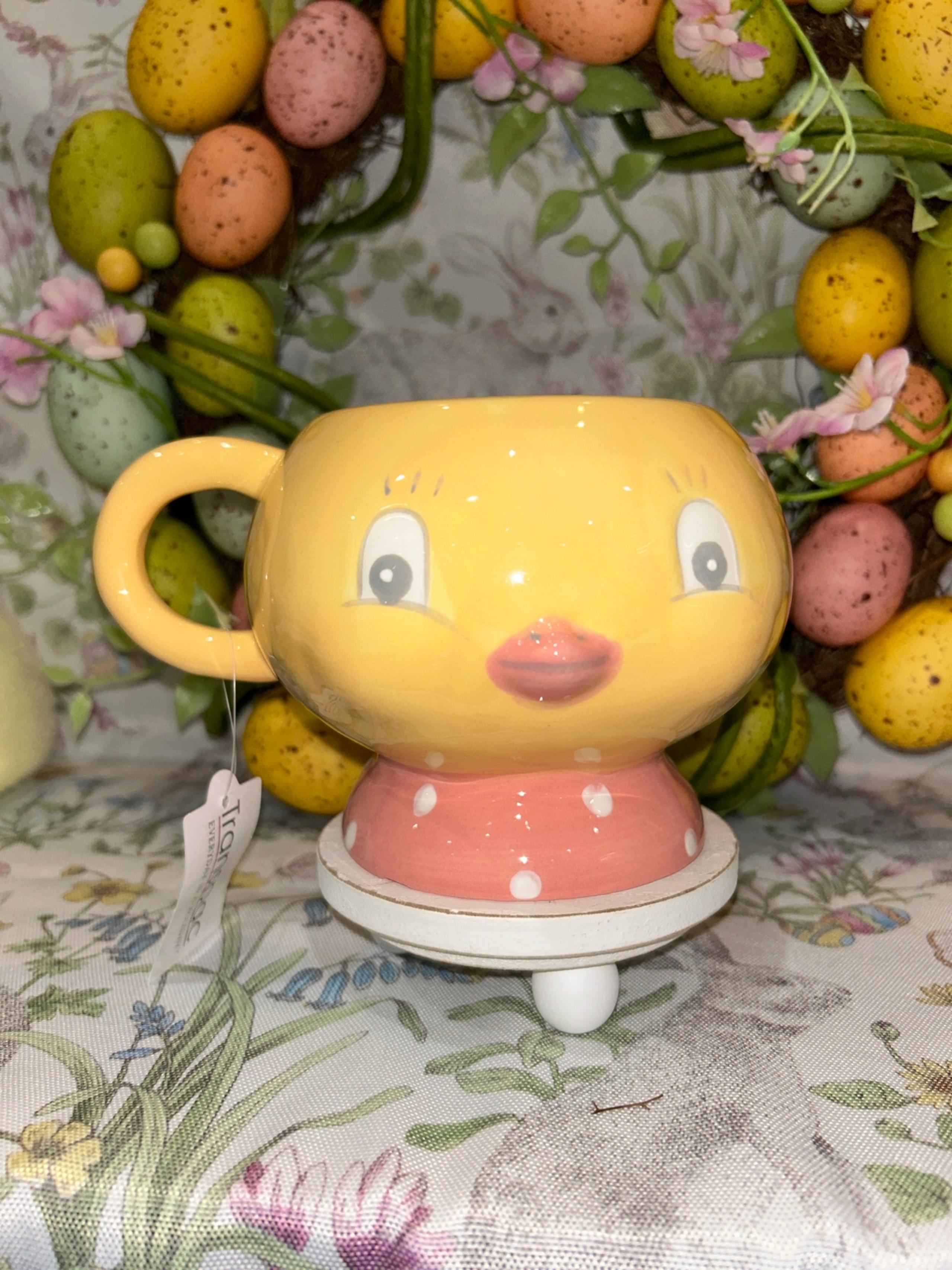 Johanna Parker Easter Chick Mug with Pink Accents