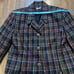Vtg DONCASTER 100% Silk Rainbow Tweed Cropped Blazer Size 14