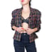 Vtg DONCASTER 100% Silk Rainbow Tweed Cropped Blazer Size 14