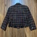 Vtg DONCASTER 100% Silk Rainbow Tweed Cropped Blazer Size 14