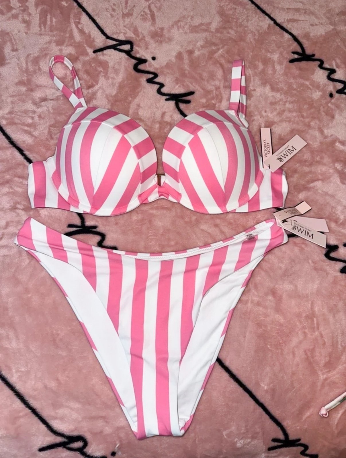NWT - Victoria’s Secret Pink Cabana Bikini Set - Large