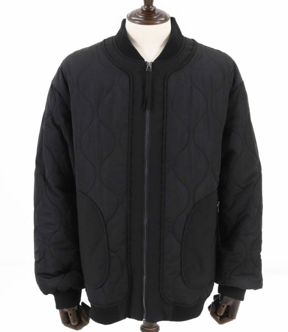 Black Quilted Bomber Jacket