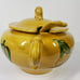 Unique USA CALIFORNIA POTTERY Orange Soup Tureen W/Ladle With Fruits Design