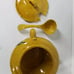 Unique USA CALIFORNIA POTTERY Orange Soup Tureen W/Ladle With Fruits Design
