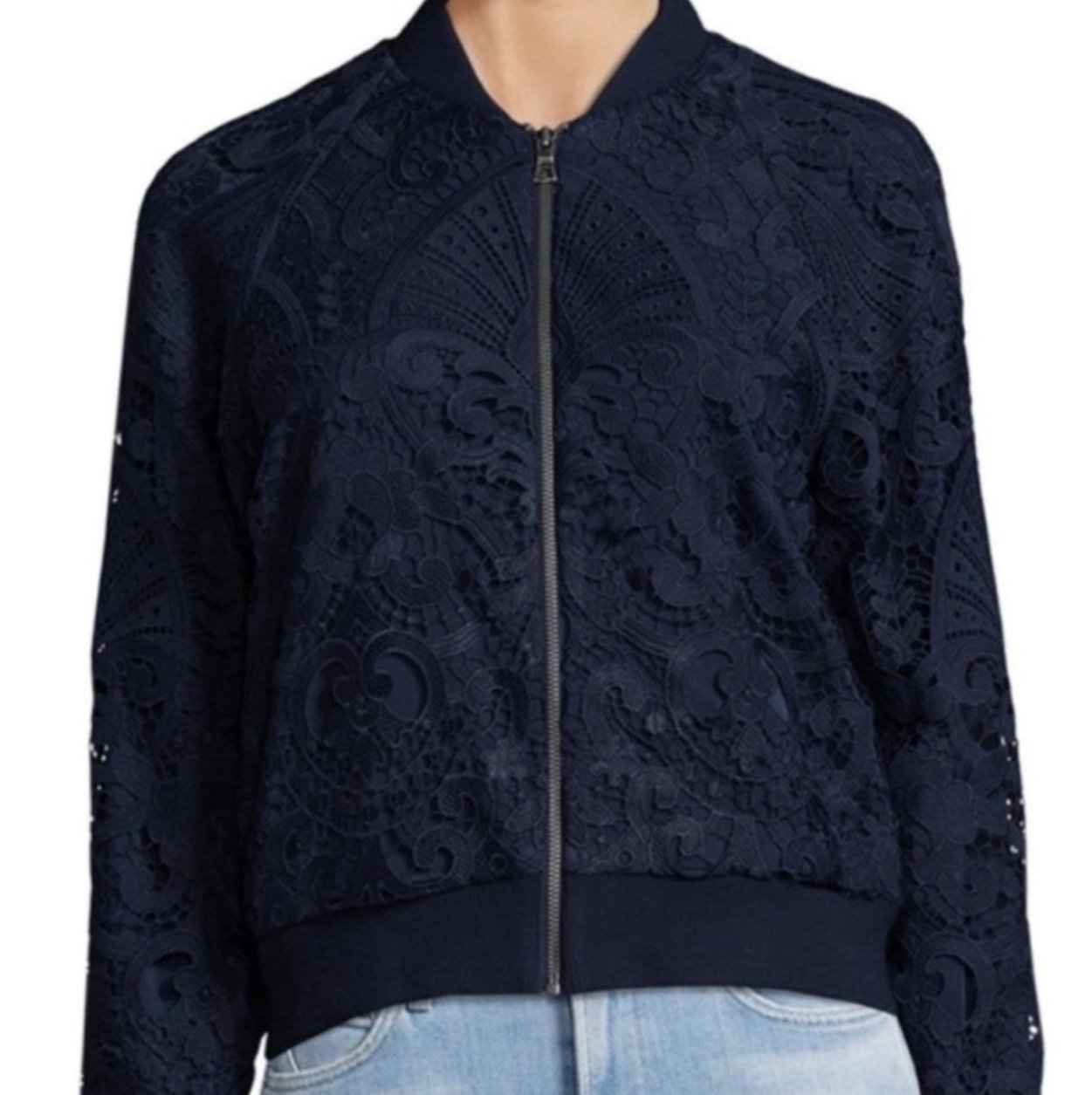 Alice and Olivia Navy bomber jacket women’s small