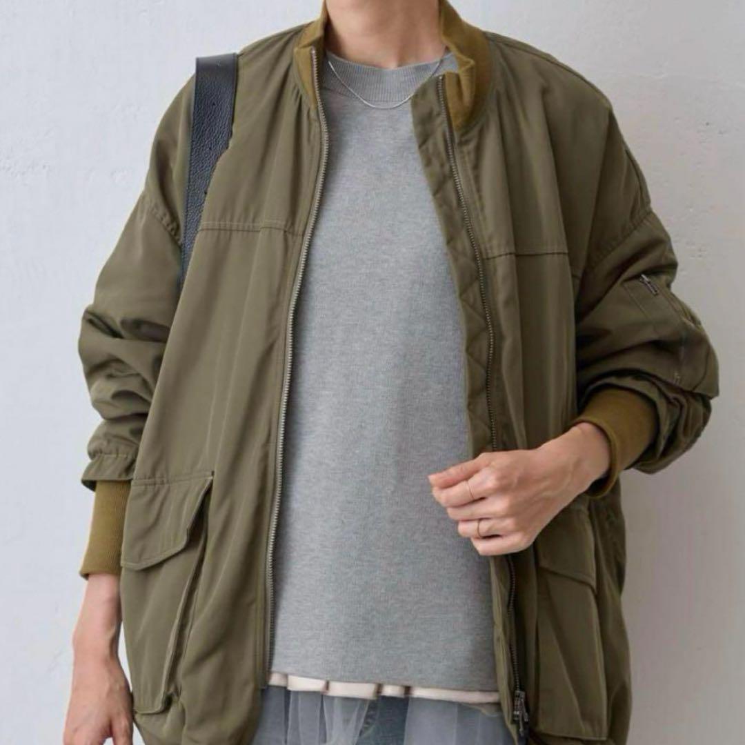 【BEARDSLEY】 Flare MA-1 Bomber Jacket, Khaki