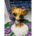 Vintage HA Enesco Big Green Eyed Cat Figurine 7 Tall Chip On Ear