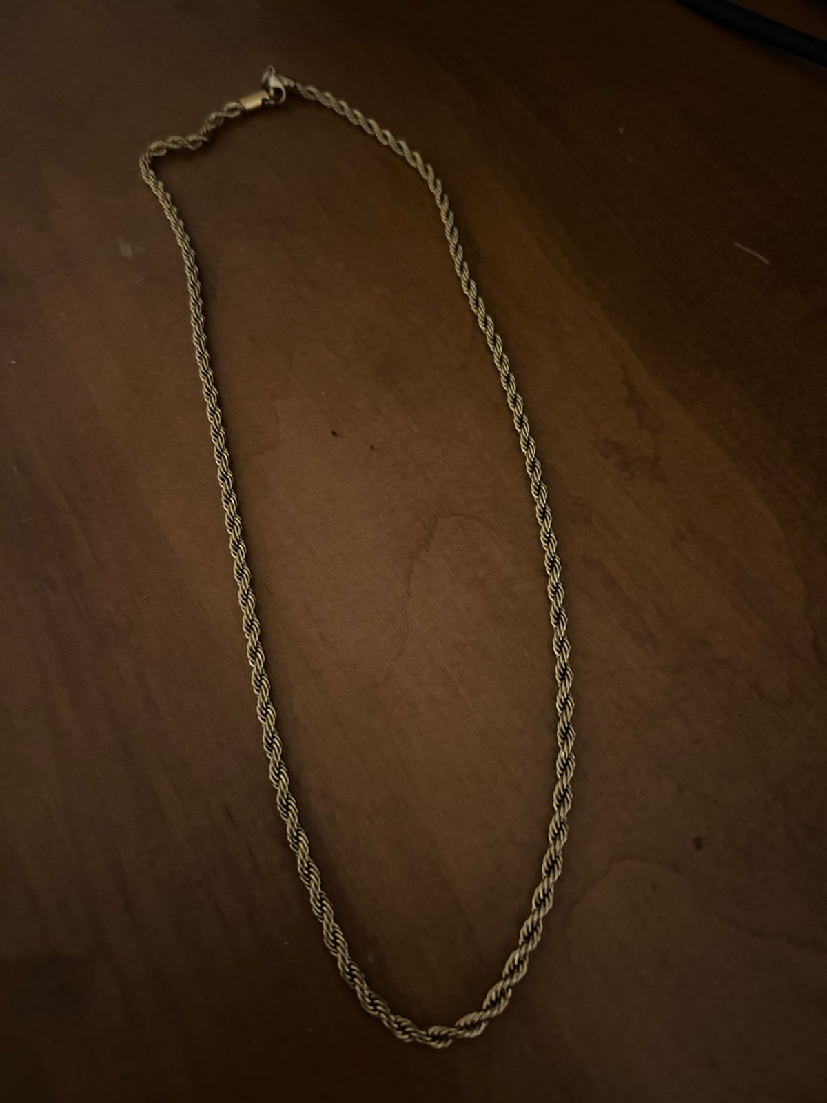 Gold rope chain necklace