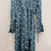 New Band of the Free Floral Dress M Teal wrap Dress Ruffle Cuff Hi-Lo V-Neck