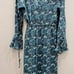 New Band of the Free Floral Dress M Teal wrap Dress Ruffle Cuff Hi-Lo V-Neck
