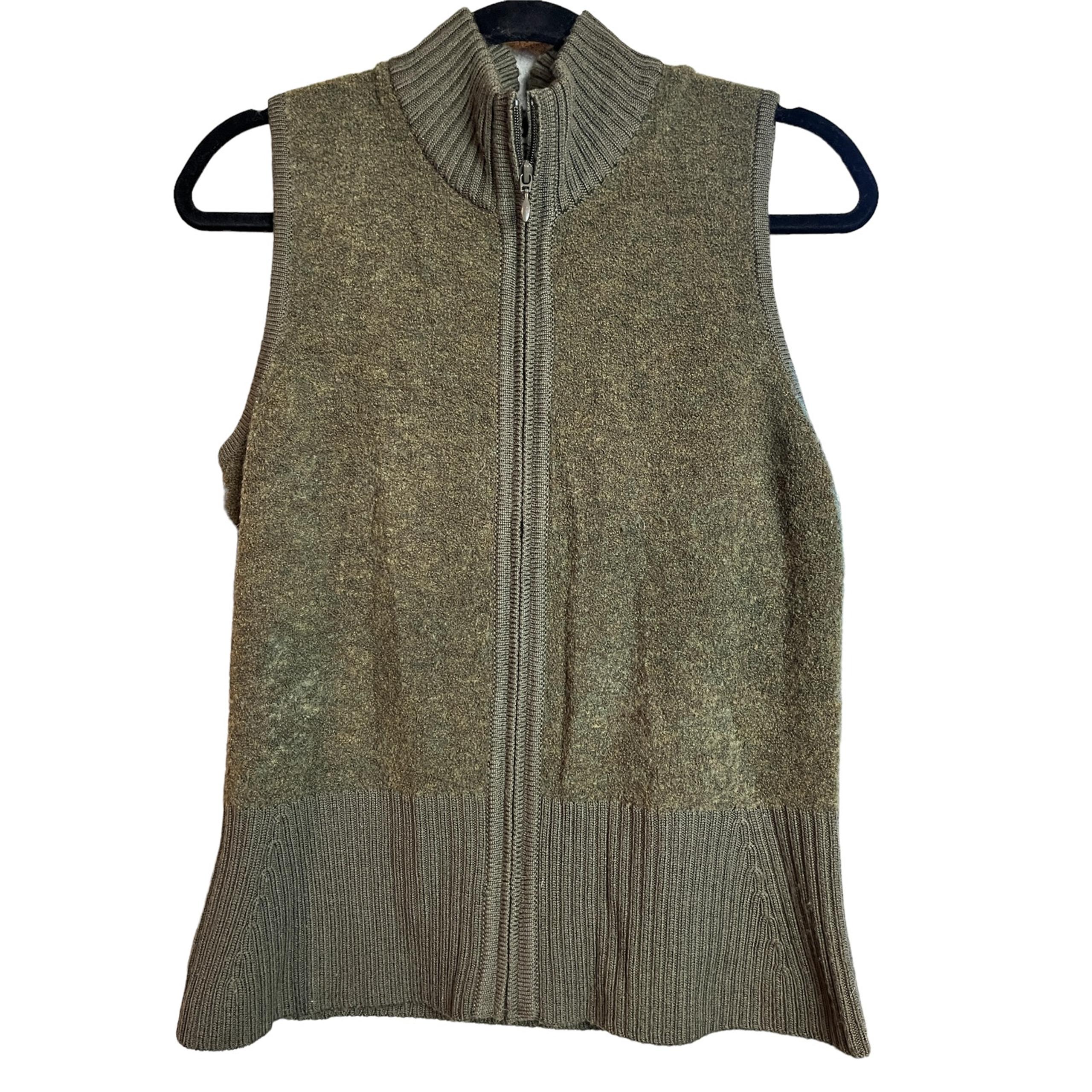Talbots Women’s Green Vest 80% Merino Wool / Size-Medium