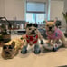 French bulldog skateboarding statue