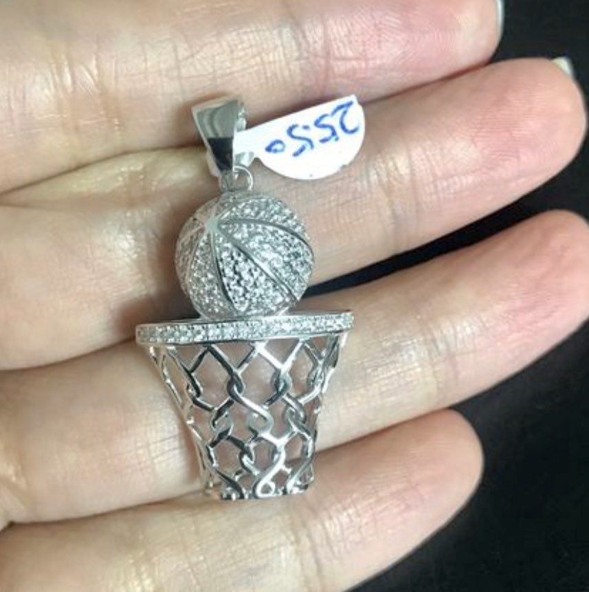 sterling hoop pendants/chain GOLD&SILVER
