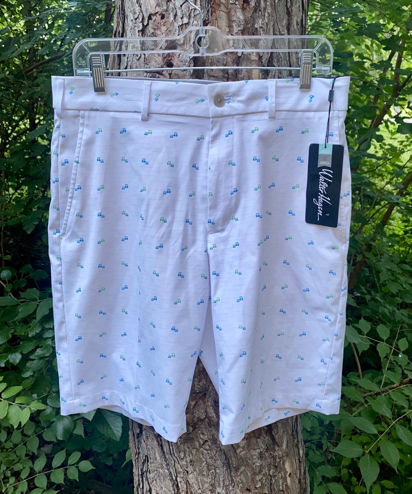 Walter Hagen Perfect 11 Shorts Mens White Golf Carts Flat Front Size 32 NWT NEW