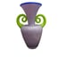Marthas Vinyard Glassworks Lavender Neon Green Curled Handles & Blue Rim