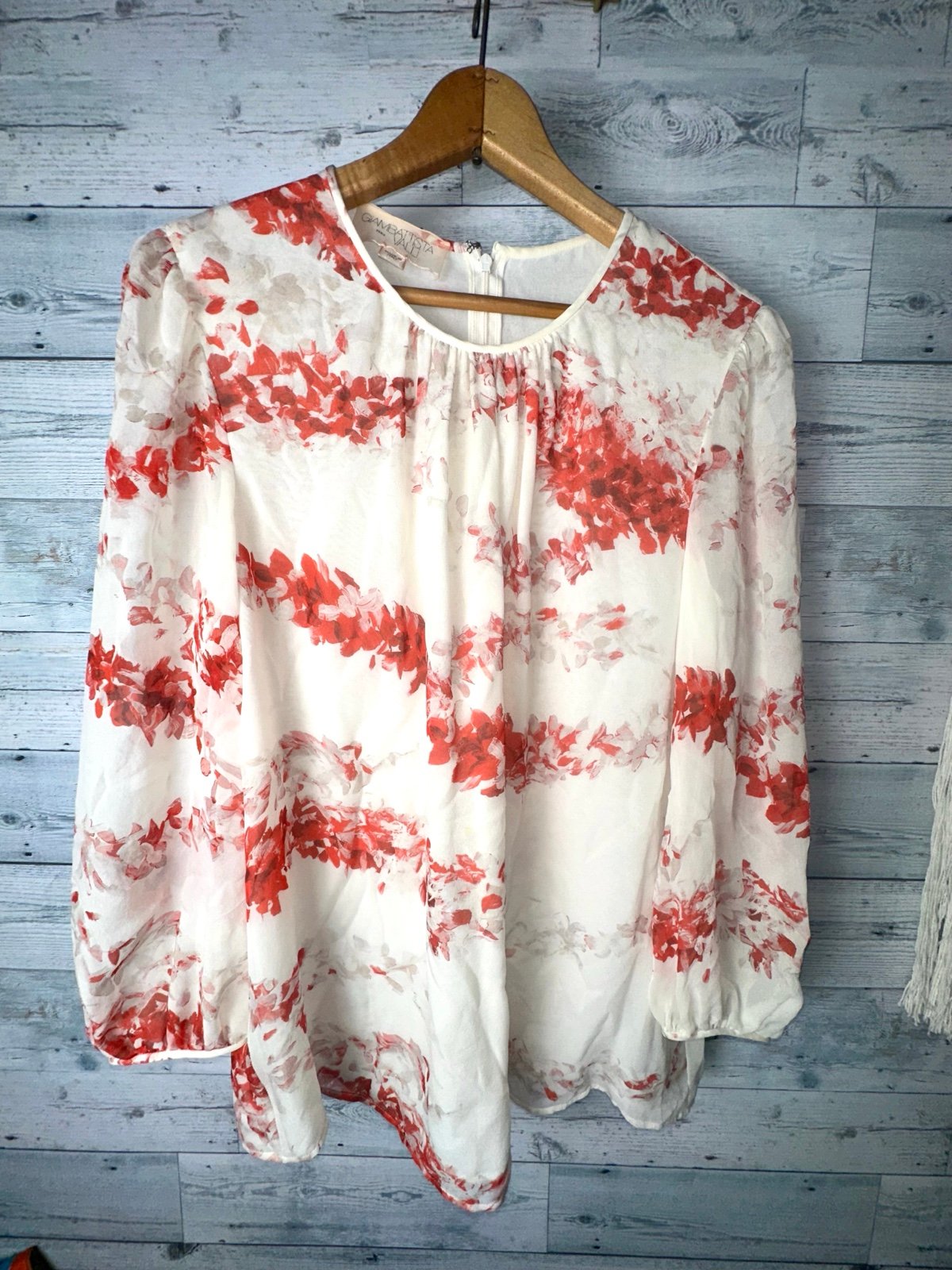 Giambattista Valli Silk Floral Print Blouse Size Large