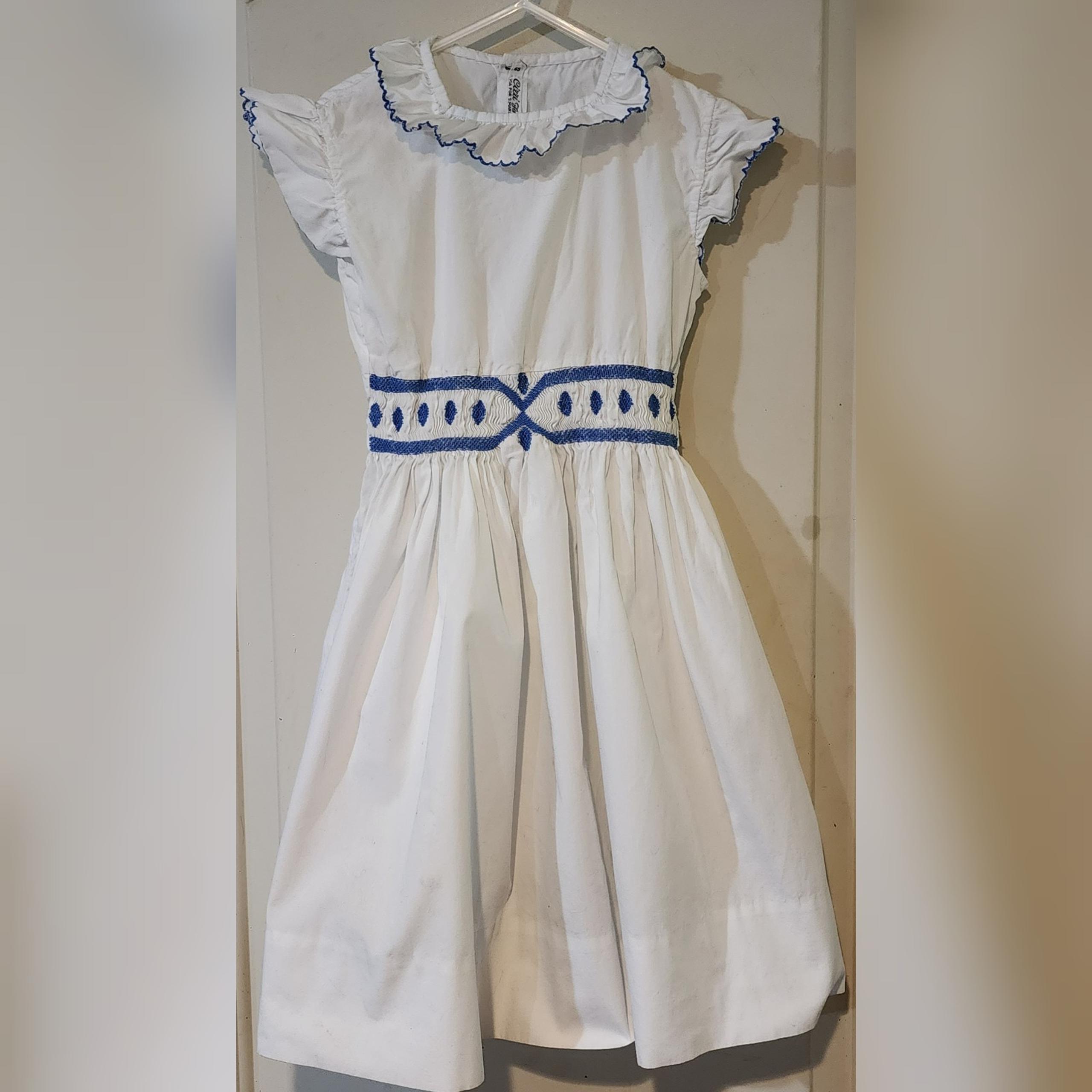 Vintage White Smocked Dress