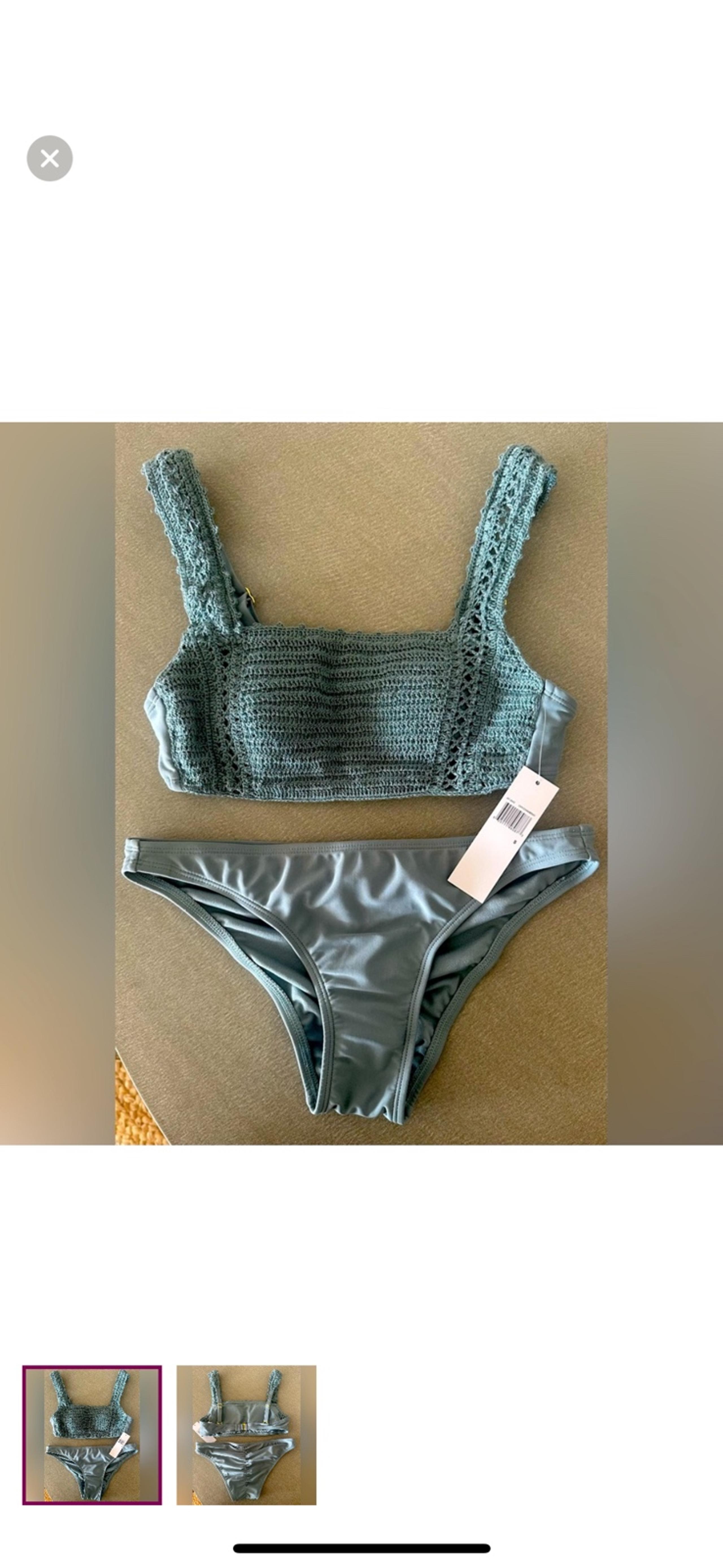 HULA HONEY CROCHET TOP/ MATCHING BOTTOM 2 PIECE SWIMSUIT BIKINI