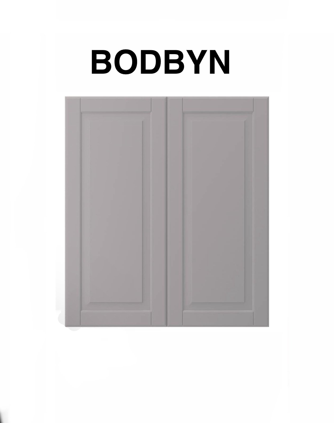 IKEA BODBYN 2-p door/corner base cabinet set, gray, 13x30