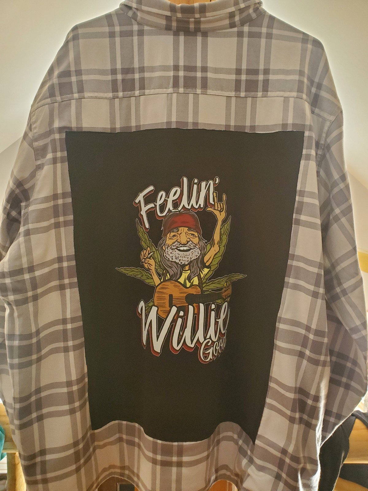Willie Nelson - Feelin' Willie Good UPCYCLED FLANNEL NWT 3XL