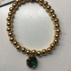 Kate Spade New Gold and Emerald Elasticized Bracelet