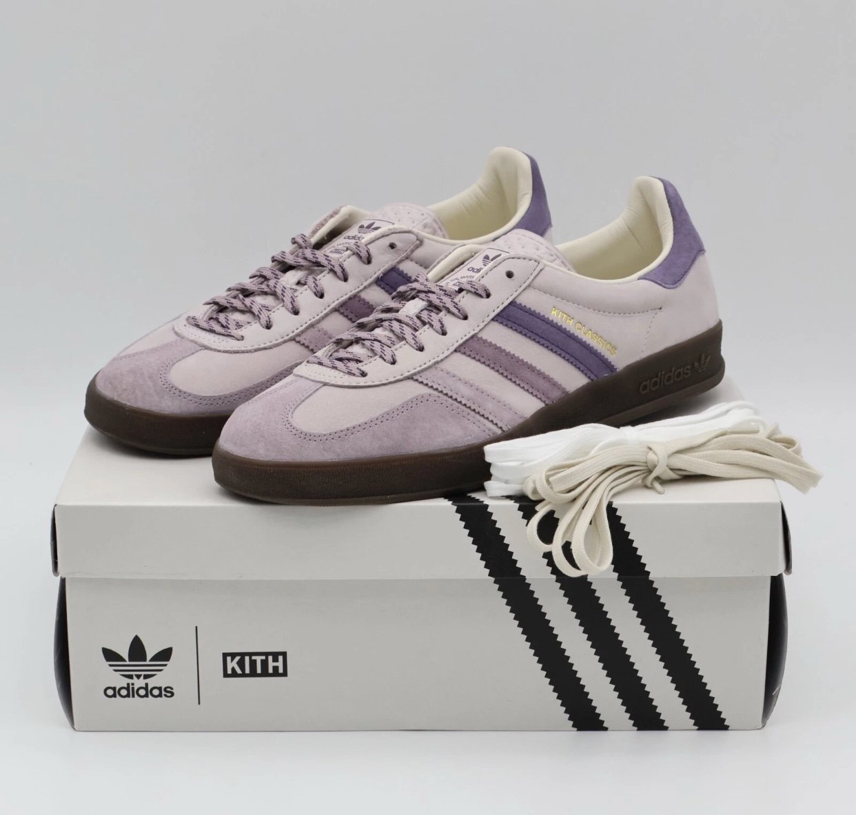 IH0120 KITH Classics adidas Originals Gazelle Indoor Ash Purple Ice (Men's) Sz 9