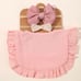 18pc Muslin Cotton Bib & Bow Headband Bundle | 6 Bibs | New