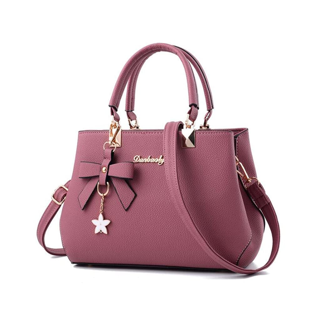Elegant Top Handle Handbags Bag For Compact Satchel Pu Textured Strap Crossbod