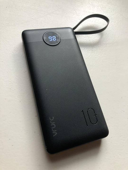 VRURC Portable Charger with Built in Cables, 10000mAh Slim USB C Power Bank,5 Ou