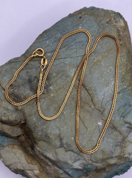 18k Yellow Gold Wheat 1.2mm Chain 16” Necklace (2361)