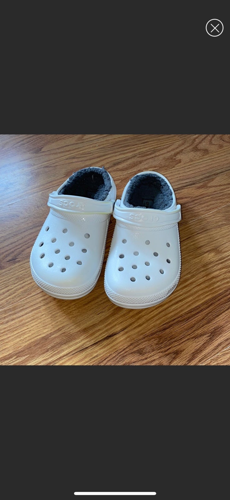 White Fur-lined Crocs