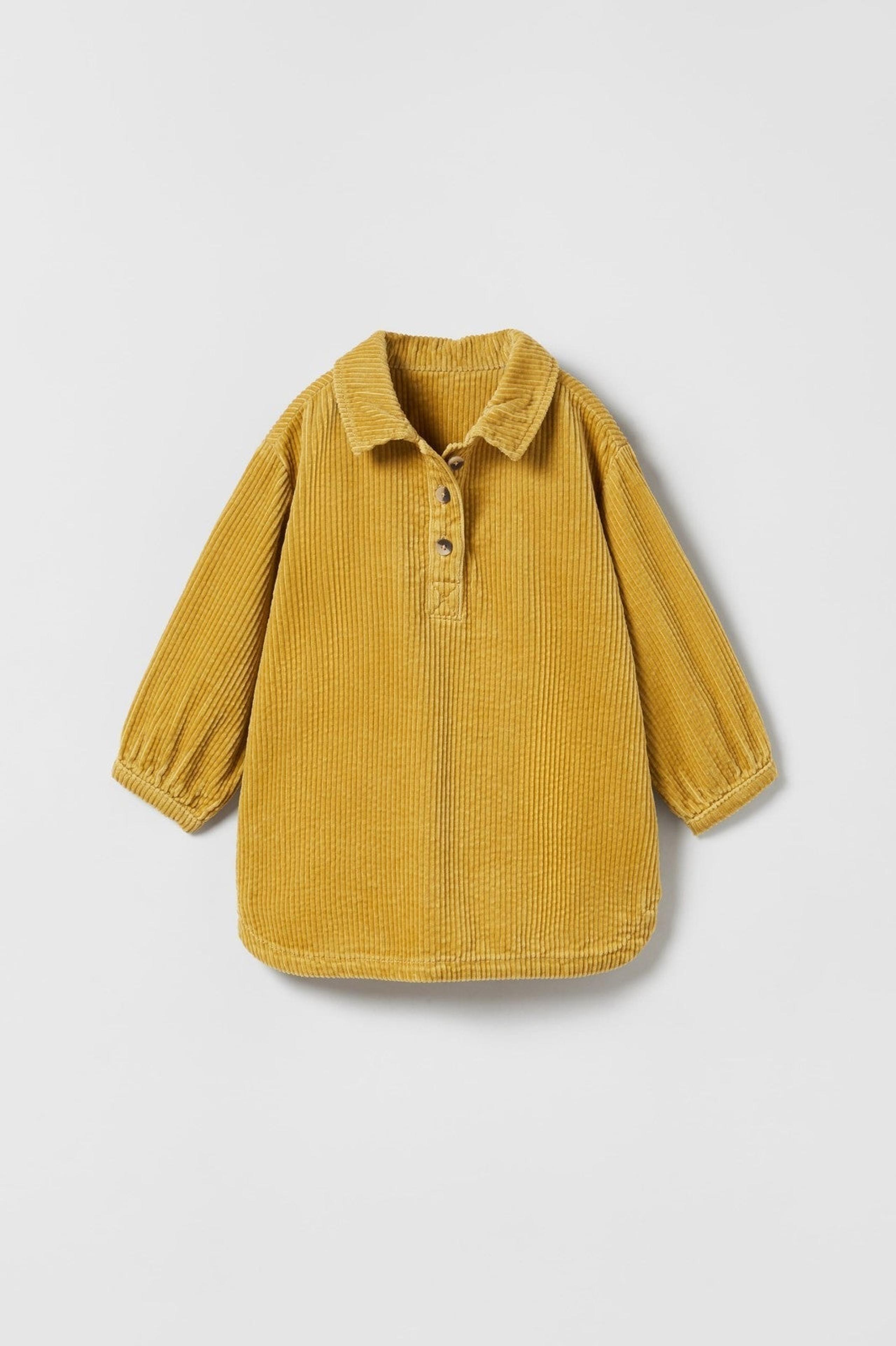 Zara kids girls CORDUROY SHIRT DRESS. Size 4-5t