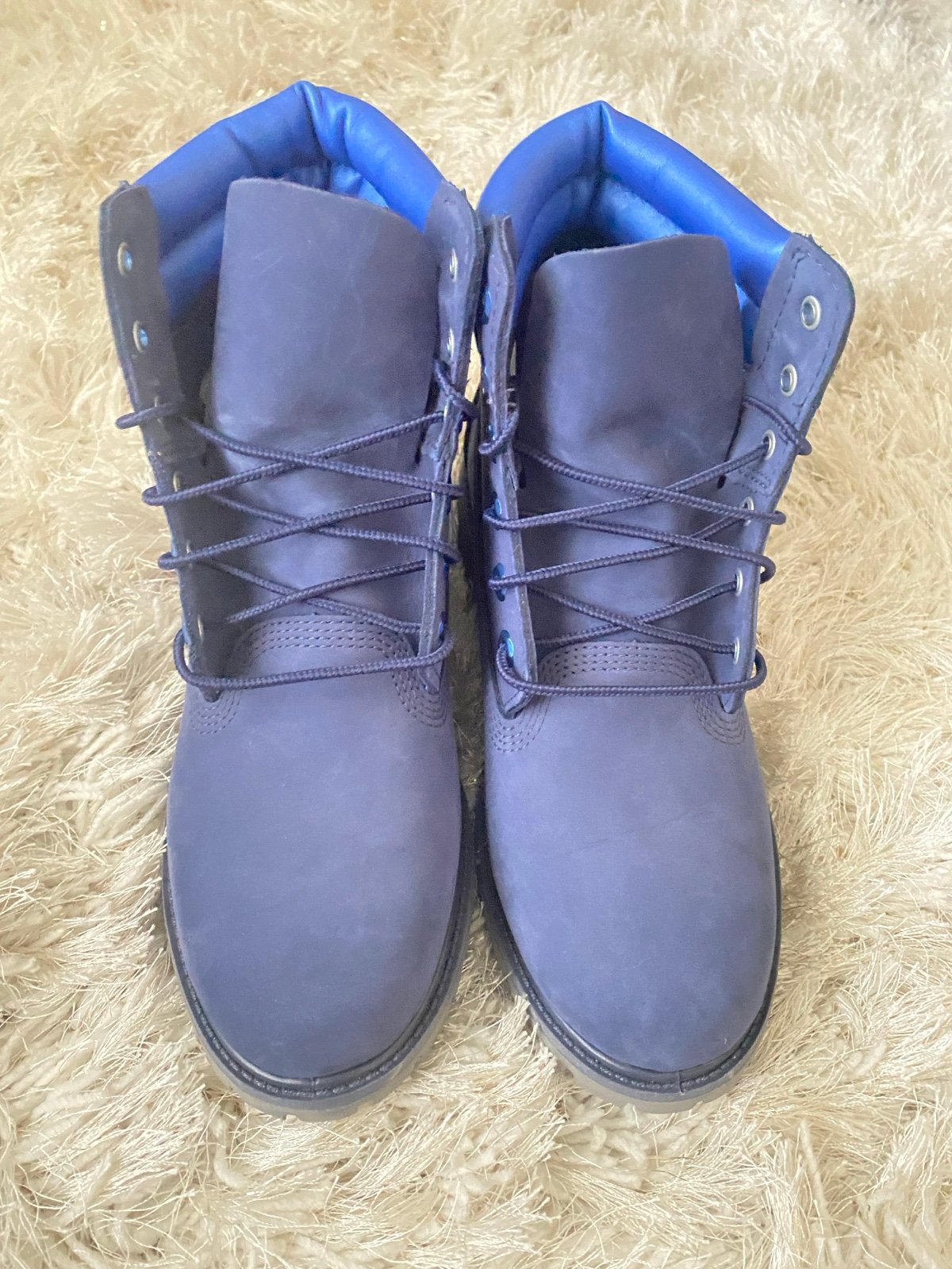 Blue Timberlands w// Sparkle Crown