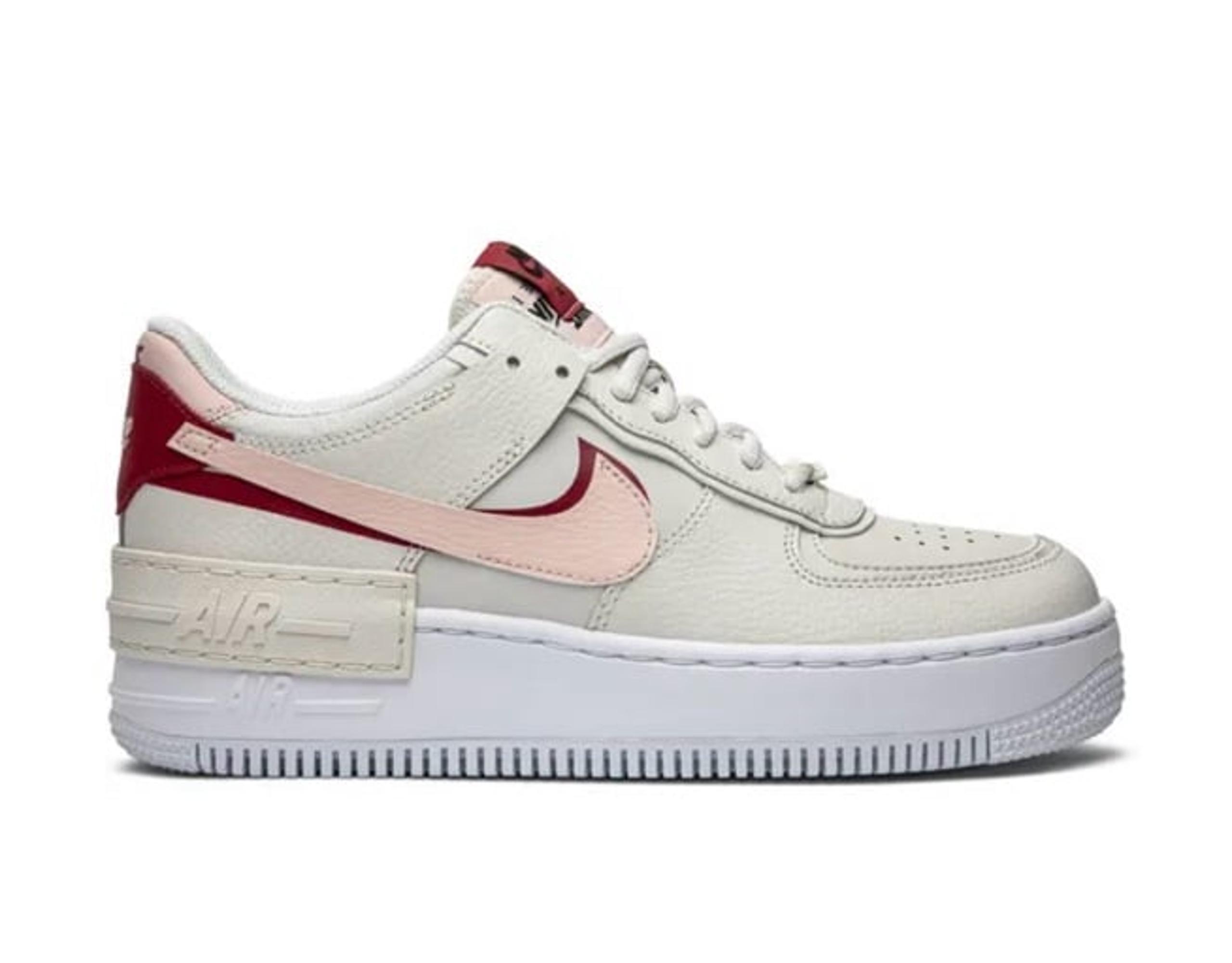 Nike Air Force 1s Shadow Phantom Red and Pink Swoosh White