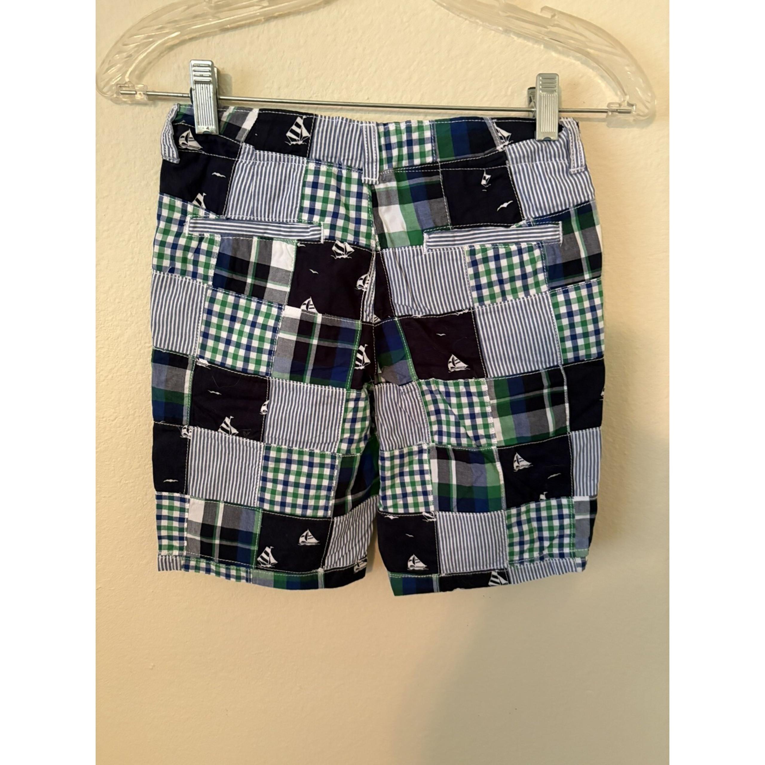 New Gymboree Boys Size 7 Shorts Nautical Sailboats Adjustable Waist Patchwork