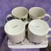 Holly Berry Porcelain Mug Set & Creamer and Sugar Bowl All W/22kt Gold Trim