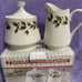 Holly Berry Porcelain Mug Set & Creamer and Sugar Bowl All W/22kt Gold Trim