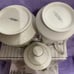 Holly Berry Porcelain Mug Set & Creamer and Sugar Bowl All W/22kt Gold Trim